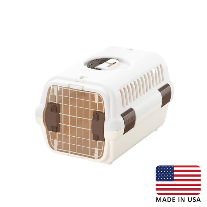 Richell USA - Pet Travel Carrier Small (80027) (White and Beige)