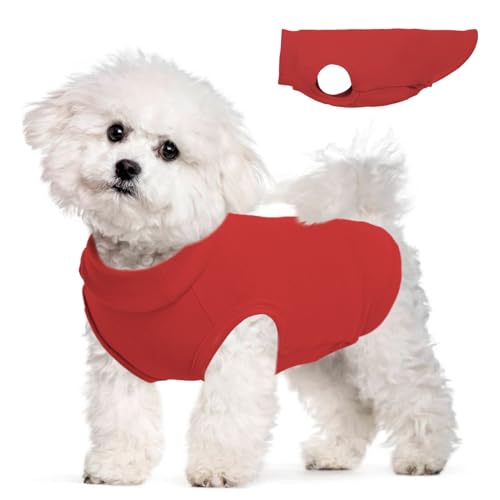 Fleece Vest Sweater for Small Dogs - Red, S - Stretchable Shirt | Soft Lightweight Sweatershirt,Fall Winter Jackets Keep Warm,Pullover Design,Home Pet Clothing,Shih Tzu - color: Red, size: Small