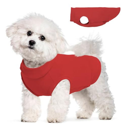 Fleece Vest Sweater for Small Dogs - Red, S - Stretchable Shirt | Soft Lightweight Sweatershirt,Fall Winter Jackets Keep Warm,Pullover Design,Home Pet Clothing,Shih Tzu - color: Red, size: Small