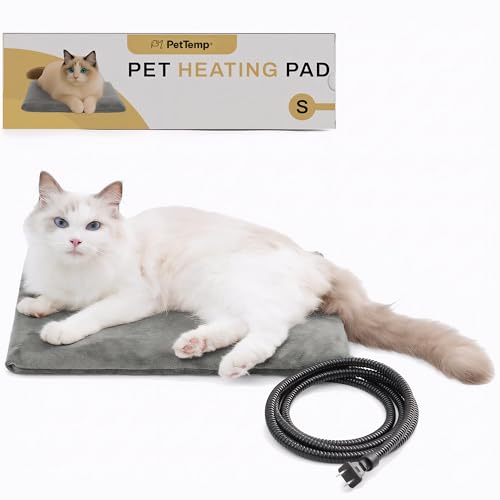 Pet Heating Pad for Cats Dogs Indoor & Sheltered Outdoor Waterproof Heated Cat Bed Heated Dog Bed Chew Resistant Cord Constant Temperature Gray 16 x 13 Inch - color: Grey, size: Small: 16" x 13" x 1.3"