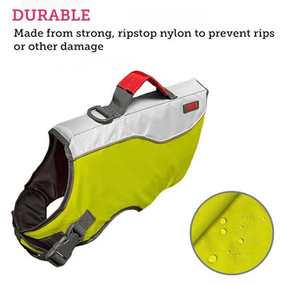 Water Float Dog Flotation Life Jacket Vest, Swimming Float Aid with Safety Handle, Adjustable Comfortable Durable Preserver High Buoyancy Coat (Green, Medium) - color: Green, size: Medium