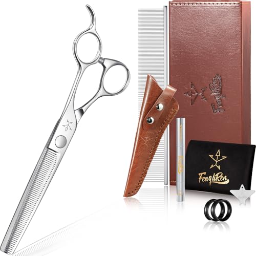 High-end Professional Dog Grooming Thinning Scissors Teeth Cutting Blending Shears Pet Texturizing Shears 7 Inch Extremely Very Sharp Stainless Steel Alloy For Cat Other Animals Groomer - size: 7inch, style: Thinning Shears