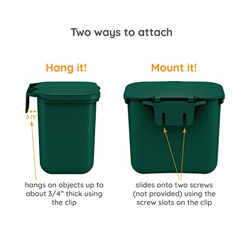 Small Hanging Wastebasket for Dog Poop in Green (Holds 7-14 Bags) - size: Qty 1 Dog Poop Green