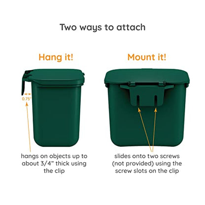 Small Hanging Wastebasket for Dog Poop in Green (Holds 7-14 Bags) - size: Qty 1 Dog Poop Green