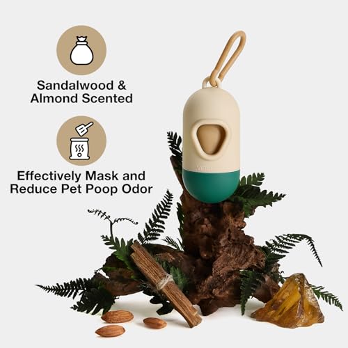 VETRESKA Dog Poop Bag with Dispenser, Leak Proof and Extra Thick Pet Waste Bags for Dog Walking and Cat Litter, Sandalwood & Almond Scented, 105 Count - size: 1 Count (Pack of 105), style: Santal Forest