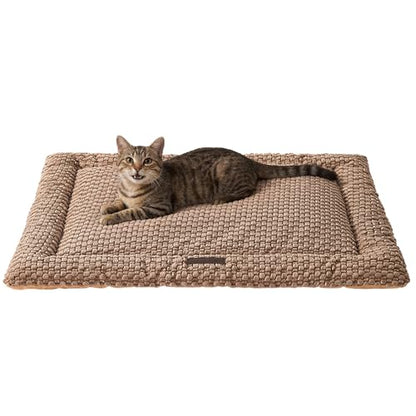 SOMAHE Cat Beds Flat Cat Bed Mat, Premium Plush Cat Mat with Non-Slip Bottom, 1.2" Thick All-Season Kneading Cushion, Machine Washable Anti-Static Pet Bed 15×23Inch, Coffee - color: Coffee, size: 23"L x 15"W x 1.2"Th