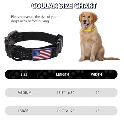 Martingale Dog Collar Quick Release Buckle No Pull Reflective Non-Slip for Medium Large Dogs Training (Black, Large) - color: Black, size: Large (Pack of 1)