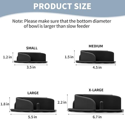Slow Feeder Dog Bowls Insert, Bestalk Soft Silicone Slow Eating Feeder Insert with Suction Cups for Small, Medium and Large Dogs, Fit into Basic and Elevated Dog Bowls, Black - color: Black, size: S