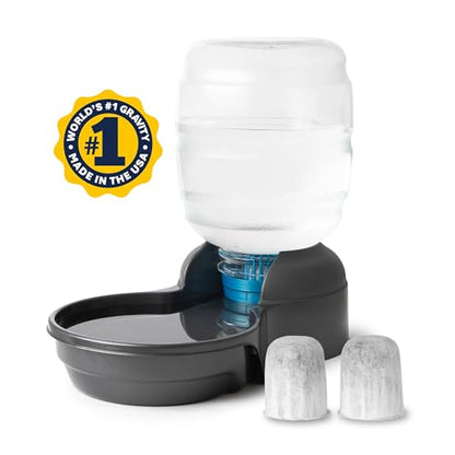 Petmate Replendish Automatic Dog Water Dispenser Gravity Pet Waterer with Microban Protection Base, 100% BPA Free - 4 Gallon, Wide Mouth Bowl, with 2 Extra Filters - size: Large