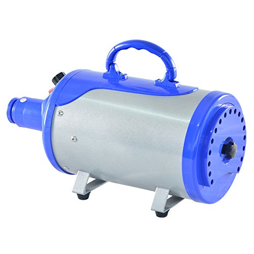 SHELANDY Groomer Partner Pet Hair Force Dryer Dog Grooming Blower with Heater (Blue) - color: Blue