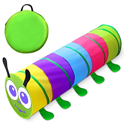 Kids Play Tunnel for Toddlers 1-3, 6 Foot Baby with 2 Mesh Sides Pop Up Crawling Toys 1 3 4 Year Old Girl Boy Birthday Gift, Indoor Outdoor Toddler Children or Dog - style: Colorful crawling Tunnel