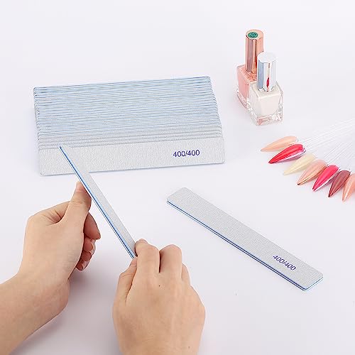 25 Count Nail Files 400/400 Grit, Fine Grit Nail Buffers for Buffing and Smoothing Natural Nails - size: 400/400 Grit(25 Count)