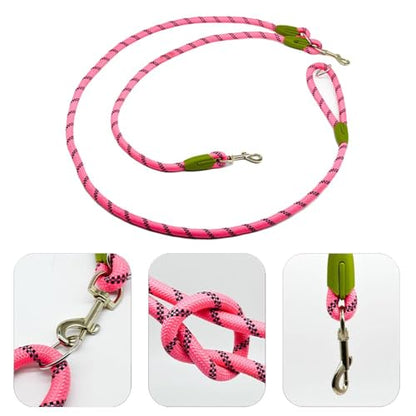 Hands Free Dog Leash Crossbody Dog Running Leash Handsfree Pet Rope for Hiking Training Heavy Duty Reflective Pet Walking Belt (Pink) - color: Pink