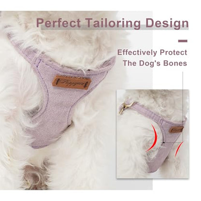 Puppytie No Pull Small Dog Harness with Multifunction Dog Leash,Lightweight Soft Adjustable No Choke Escape Proof Pet Harness Vest, Light Purple, S - color: Purple, size: S(9-17.5lb）