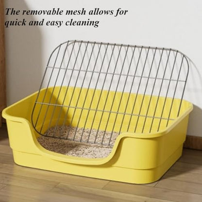 Dog Potty Tray with Removable Mesh, Pee Pad Holder for Indoor & Apartment Use, Non-Slip Dog Toilet, Keep Paws Dry, Easy Clean Potty Training Box for Small to Medium Dogs 18.7''LX13.78''W (Beige) - color: Beige
