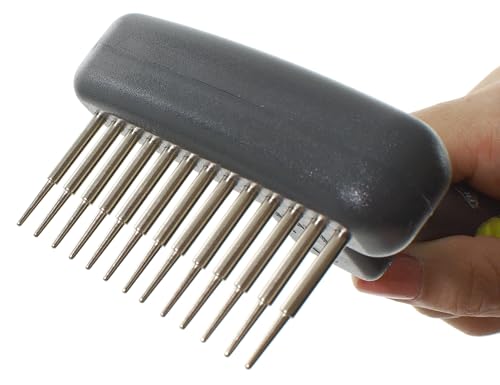 Kruuse Buster Flexible Undercoat Rake 13 Long Pins Green – Gentle Grooming Tool for Dogs - size: 13 Long Pins