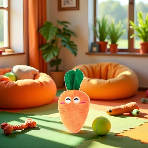 1Pc Orange Soft Dog Toys Cute Carrot Chew Squeaker Sound Pet Puppy Supplies Dog and Cat Toys with Multi-Squeaks,Dogs Squeak Toys,Pet Toys