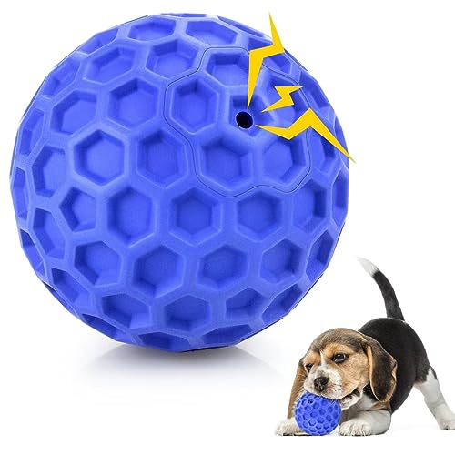 DISSKNIC Tough Squeaky Dog Balls Puppy Toys, Interactive Dog Toys for Small Dogs, Puppy Chew Toys for Teething and Relax, Dog Chew Toy Small Balls Dog Toys for Small Breed, Outdoor Dog Toys for Dogs - color: Blue, size: Small
