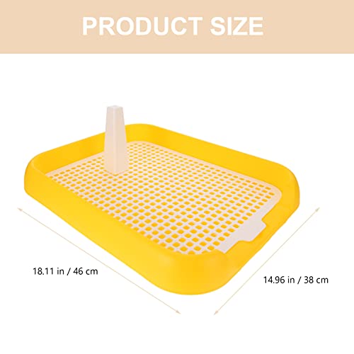 Indoor Dog Potty Tray - Mesh Dog Training Toilet Plastic Potty Tray Puppy Toilet -Slide Training Holder for Small and Medium s (Yellow) - color: Yellow