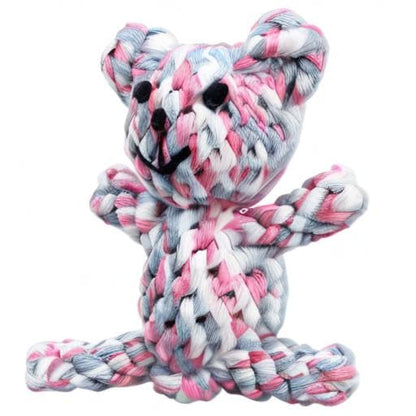 SunGrow Teddy Bear Puppy Teething Toy, Durable Tug and Chew Play for Small & Medium Dogs, Knotted Rope Cotton Design for Teething Comfort, Interactive Training, Active Pet, & Oral Cleaning