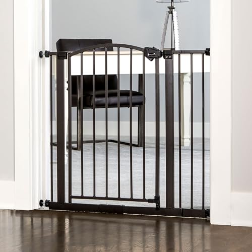 Regalo Safety 30-35” Extra Wide Baby Gate for Doorways & Bottom of Stairs, Pressure Mounted Walk-Through Gate for Babies, Toddlers & Pets, Bronze - color: Bronze - 30-35"w X 30"h