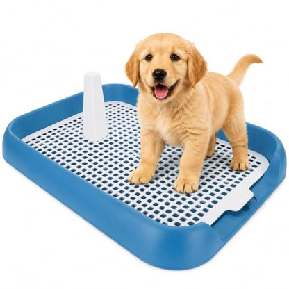 ULTECHNOVO 17.7" Mesh Dog Toilet Indoor Puppy Potty Tray Anti-Slip Pet Pee Pad Holder - color: Blue