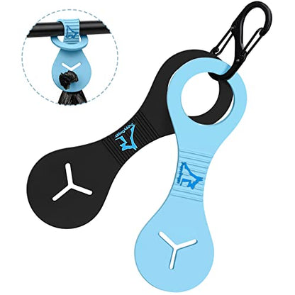 Dog Poop Bag Holder for Leash Waste Bag Carrier Dog Poop Bag Dispenser for Walking Running Bicycle Accessory 2 Pieces (Black + Blue) - color: Black + Blue