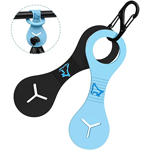 Dog Poop Bag Holder for Leash Waste Bag Carrier Dog Poop Bag Dispenser for Walking Running Bicycle Accessory 2 Pieces (Black + Blue) - color: Black + Blue