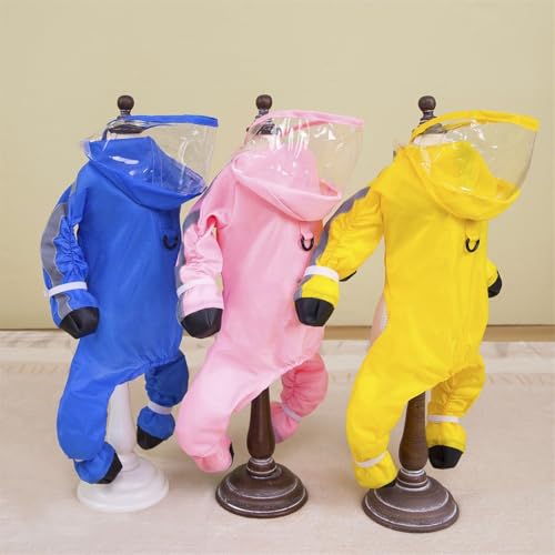 Rain Jacket Dog Raincoat Hooded Windbreaker Dog Rain Jacket Raincoat Rain/Water Windproof for Small Rain Coat for Dogs Durable(Pink,Medium)