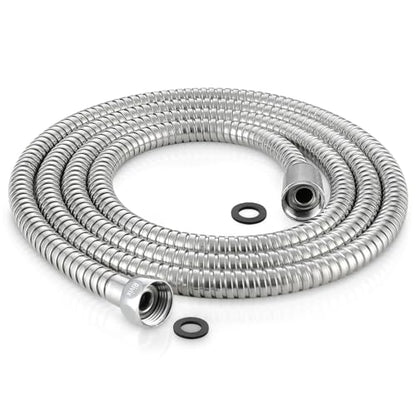 79 Inch Extra Long Stainless Steel Shower Hose - Flexible & Wear-Resistant with Chrome shower head with hose Plated Nut & Insert - color: Chrome, size: 79 Inches