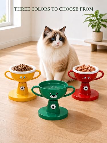 Adjustable Cat Bowls - 7-Level (4.7"-8.2") Raised Cat Food Bowls 60°Tilted Pet Water Bowl for Large Small Cats Dogs, Anti-Vomiting Spine Protection, Non-Slip Stand Dishwasher Safe, Red - color: Red