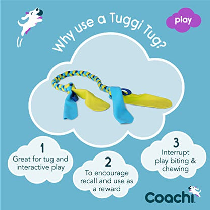 Coachi Tuggi Tug - Interactive Dog Toy for Tug of War & Play. Strong & Comfortable, Fun Reward Training, Great for Recall, Interrupting Biting & Chewing. Ideal for Agility and Suitable for Puppies - style: Tuggi Tug