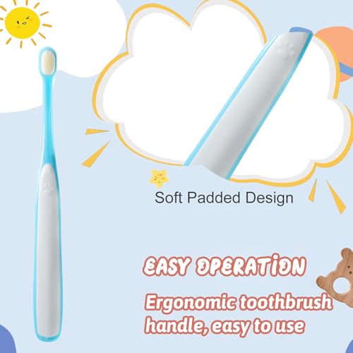 Lusofie 3 Pack Dog Toothbrush for Small Dogs & Puppies - Extra Soft Bristles, 0.35" Mini Brush Head, Gentle Teeth Cleaning for Yorkie, Chihuahua, Tiny Breeds - Curved Handle with Dual Rubber Grip