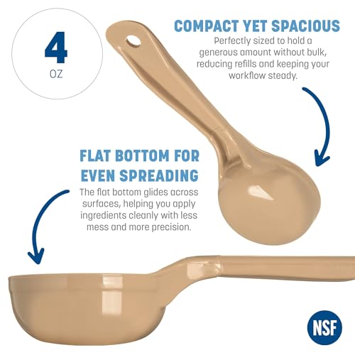 Carlisle FoodService Products Measure Miser Solid Spoon Measuring Spoon with Short Handle for Kitchens, Plastic, 4 Ounces, Beige - size: 4 Ounces Short Handle