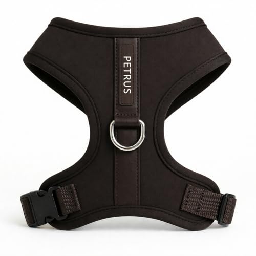 Premium No-Pull Dog Harness Soft Neoprene & Breathable Mesh Vest with Front & Back Clip D-Rings Adjustable Lightweight Walking Harness for Puppies, Small & Medium Dogs (Dark Chocolate Brown, M) - color: Dark Chocolate Brown, size: M: Neck=15.4-20.1''/Ches
