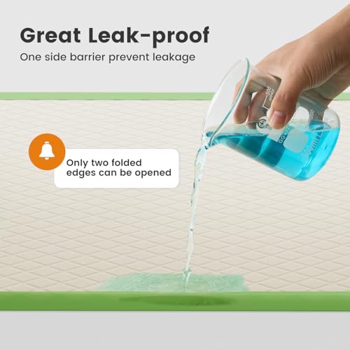 Gardner Pet Dog Pee Pads Extra Large 28"x34", XL Thicker ECO Green Disposable Puppy Training Pads Super Absorbent Full Edge-Wrapping Pad for Dogs, Puppies, Cats, Rabbits (200 Count) - size: 28"x34"-200 Count