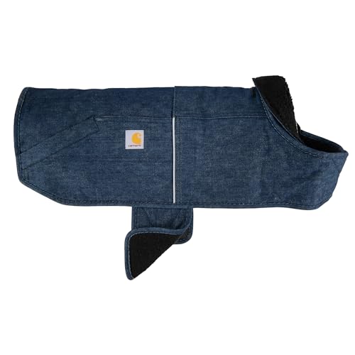 Carhartt Firm Duck Dog Chore Coat, Insulated Weather Resistant Jacket for Cold and Windy Conditions, Denim, Small - color: Denim, size: Small