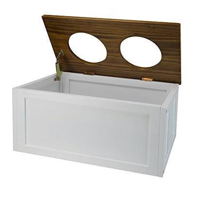 Casual Home 603-15 Wooden Storage Stand Pet Feeder, Two-Tone (Warm Brown, White), One Size - color: Warm Brown+White