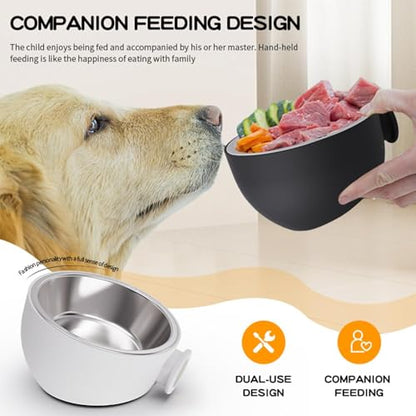 Wall Mounted Pet Bowls - Elevated Pet Bowl Magnetic Dog Food Bowls, Elevated Cat Serveware | Black, White, Stainless Steel + PP Wall Mount Raised Puppy Food Bowl Dishwasher Safe for Pets Feeding - color: White