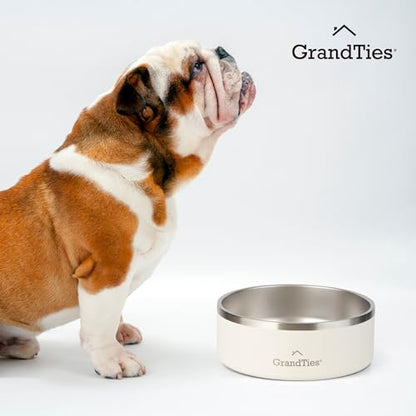 GrandTies Stainless Steel Dog Bowl | Engraved Reusable BPA-Free Insulated Cat & Dog Bowls | Large Heavy Duty Non Skid Spill Proof Bowl | Outdoor Dog Water Bowl (42oz, Cobalt Blue) - color: Cobalt Blue, size: 42oz