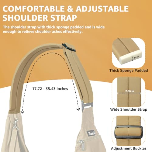 SlowTon Dog Carrier Sling - Thick Padded Shoulder Strap Adjustable Dog Carriers for Small Dogs, Puppy Carrier Purse for Pet Cat with Front Zipper Pocket Safety Belt Machine Washable (BRN, M) - color: L-Brown Water-Resistant