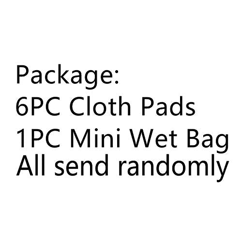 7PCS Pack Reusable Washable Incontinence Cloth Pads Including 6PCS Heavy Flow Feminine Hygiene Bamboo Charcoal Cloth Sanitary Pads Reusable Menstrual Pad + 1PC Mini Wet Bag - color: 7 Pieces Set A4, size: Heavy Flow Bamboo Charcoal