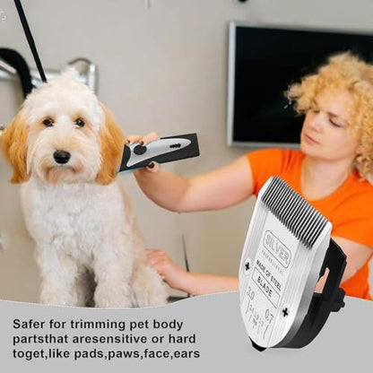 5 in 1 Replacement Blades Compatible with Wahl Bravura .Chromado，Creativa，Figura Dog Clippers for Dogs Grooming-(3PC) - color: Silver Gray