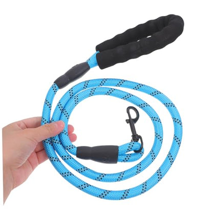 VILLCASE Heavy Duty Reflective Dog Leash with Padded Handle, 1.2cm X 150cm Nylon Rope for Outdoor Walking and Night Safety, Suitable for Small to Large Dogs