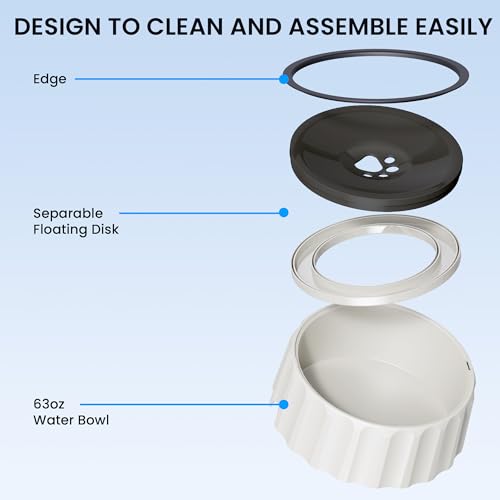 Dog Small Animals Water Bowl No Spill 70oz/2L Large Capacity Dispenser Non Slip No Splash Small Animals Bowl Pet Slow Feeder No Drip Dog Water Bowl on Vehicle for Dogs and Cats - Black - color: Black
