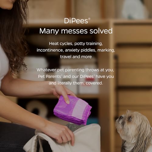 Pet Parents® DiPees® Disposable Dog Diapers + Extendrs®, Leak Proof, Up to 75% Plant Based, Premium Disposable Dog Diapers Female (Princess, Medium (14-25"), 30ct) - color: Princess, size: Medium (14-25")