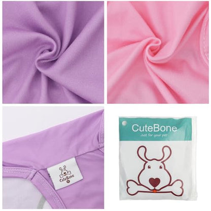 CuteBone Dog Shirts 2-Pack Soft Pet Clothes Breathable Summer Vest for Small Puppy and Stretchy Cat Apparel - color: Girl thing 1 thing 2, size: Medium