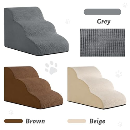 3 Steps Foam Dog Stairs Replacement Cover (for AODISMAN Dog Ramp Only), Suitable Size: 22.4" L*15.7" W*15.7" H,Brown - color: Brown