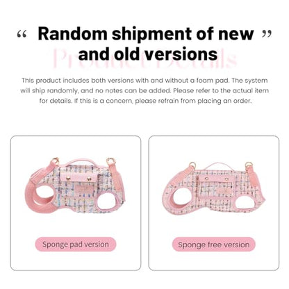 Wakytu Dog Lift Harness Dog Carrier Sling for Small Dogs & Cats,S | stylish puppy sling carrier with handle & pocket,adjustable leash,walking & travel - color: 2.0 Pink, size: Small(4-8 LBS)