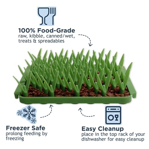 Tall Tails Grass Foraging Mat for Dogs and Cats – Slow Pet Feeder Puzzle Mat for Easy & Engaging Feeding - color: Grass